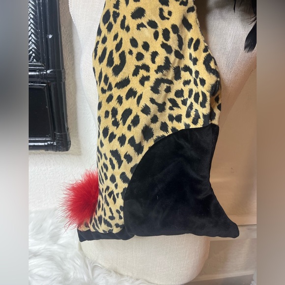 Stocking 🎄🎅🏼VINTAGE Oi San Francisco Leopard and Feather Stocking - Picture 3 of 10